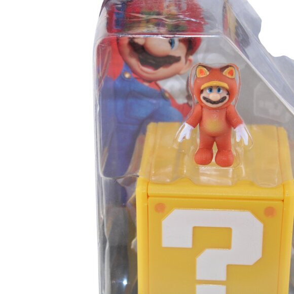 Super Mario Bros Movie Tanooki Mario Figure w/ Question Block Jakks Pacific - Picture 5 of 17